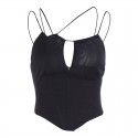 Sexy suspender fashion mesh backless sleeveless vest suspender fishbone bra