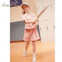 Girls' Set Summer Dress New Western Style Children's Summer Sports Polo Shirt Short sleeved Short Skirt Two piece Set for Big Kids