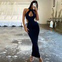 Fishbone Dress Sexy and Fashionable Off the Shoulder Backless Bra Dress Long Dress