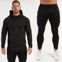 Muscle Fitness Men's Sports Hoodie Outdoor Sports Basketball Casual Two Piece Set