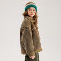 Girls' Lamb Wool Coat Autumn and Winter New Children's Medium and Large Children's Granular Velvet Thickened Sweater