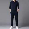 Autumn New Sports Set Men's Youth Set Fashion Trend Round Neck Cotton Sweater Casual Pants Two Piece Set 