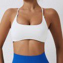 Cross back sports bra, matte nude yoga suit, running fitness bra, quick drying yoga vest