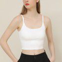 Chest cushion, thin shoulder, black suspender, women's U-neck, elastic slim fit, top, bottom layer, summer shirt