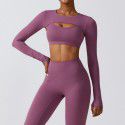 Sports camisole, long sleeved shawl, yoga suit, nude fitness suit, top, running sports cover up