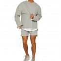 Leisure sports set with a round neck sweater with a fur bottom