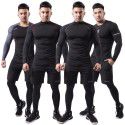 Sports suit men's tight fitting quick drying long sleeved T-shirt outdoor running basketball sweaty fitness suit 