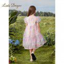 Western style girl's summer dress children's gradient short sleeved fluffy skirt big children's summer dress princess skirt