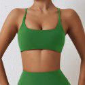 Cross back sports bra, matte nude yoga suit, running fitness bra, quick drying yoga vest