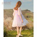 Girl's dress, summer dress, children's mesh, fluffy gauze, princess dress, stylish girl's short sleeved skirt