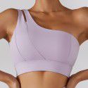 Diagonal shoulder and beautiful back yoga bra, elastic quick drying sports bra, running and fitness vest for women