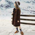 Girls' autumn/winter woolen coat, new winter style navy collar plaid woolen coat for big boys 