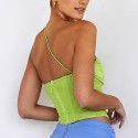 Mesh backless top, European and American foreign trade sexy fishbone bra, sleeveless suspender vest