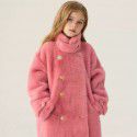 Children's fur jacket with fur and fur integrated new style girls imitation mink fur fur fur coat, medium length clothing for little girls