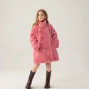 Children's fur jacket with fur and fur integrated new style girls imitation mink fur fur fur coat, medium length clothing for little girls