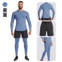 Sports suit men's tight fitting quick drying long sleeved T-shirt outdoor running basketball sweaty fitness suit 