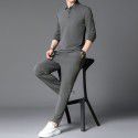 Autumn New Sports Set Men's Youth Set Fashion Trend Round Neck Cotton Sweater Casual Pants Two Piece Set 