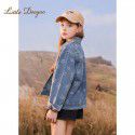 Girl's embroidered denim jacket, spring and autumn new children's middle-aged and young children's fashionable jacket top