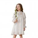 Spring and Autumn Girls' Dress, High Grade Lace Lace and Western Style Long sleeved Dress for Big Children