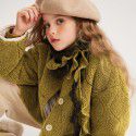 Girls' Sheep Fleece Coat Mid length Autumn/Winter New Mid size Children's Lamb Wool Thickened Coat 