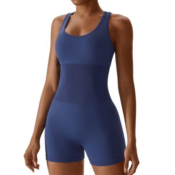 Integrated back yoga suit, tight fitting one piece suit, seamless one piece yoga suit for women