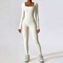 Autumn and winter tight fitting long sleeved yoga suit for women, nude fitness exercise quick drying yoga jumpsuit