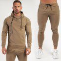 Muscle Fitness Men's Sports Hoodie Outdoor Sports Basketball Casual Two Piece Set