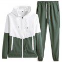 Set men's spring and autumn casual sports set men's hooded cardigan two-piece set 