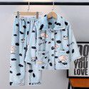 Autumn and winter new children's flannel pajamas for boys and girls, baby long sleeved thickened coral velvet home clothing set