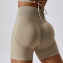 Seamless yoga shorts, peach lifting buttocks, high waist fitness pants, tight running sports shorts for girls