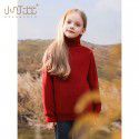 Girls autumn and winter plush sweater, winter new western-style, children's thick inner layer, children's high neck knitted sweater