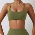 Cross back sports bra, matte nude yoga suit, running fitness bra, quick drying yoga vest