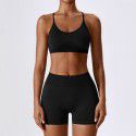 Seamless back yoga suit, running quick drying, tight fitting sports and fitness suit for women