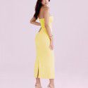 Fishbone Dress Sexy and Fashionable Off the Shoulder Backless Bra Dress Long Dress