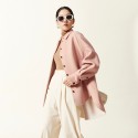 Autumn and winter layered light and thin mulberry silk woolen coat, wool coat, women's loose and casual single breasted lapel woolen coat 