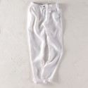 Pure linen men's thin breathable elastic waist loose size linen pants men's straight leg pants simple and trendy 