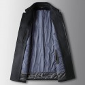 Men's coat, mulberry silk wool lapel windbreaker, middle-aged business pure wool detachable inner lining woolen coat 