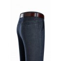 Middle aged men's fashionable and casual thin ice silk jeans with a hanging feel and long pants