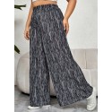 High waisted wide leg pants, loose and thin straight cut tie dye pants