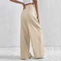 Women's commuting style pleated casual wide leg pants loose pants 