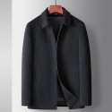 Men's jacket with mulberry silk and wool collar, suitable for middle-aged business, detachable, pure wool inner lining, thick jacket 