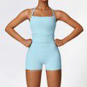 Tight fitting sandblasting yoga suit, quick drying fitness suit, winter outdoor running suit, female 