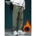 Khaki casual pants men's loose fit plus size straight leg work pants autumn men's sports pants 