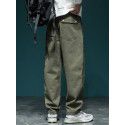 Khaki casual pants men's loose fit plus size straight leg work pants autumn men's sports pants 