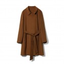 Autumn and winter cashmere coat, double-sided woolen one button coat, casual coat, women's pure woolen coat