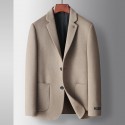 Men's casual suit autumn and winter handmade double-sided woolen single Western medium youth solid color business wool suit jacket 