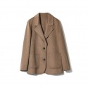 Cashmere coat, double-sided woolen coat, suit collar, textured woolen coat