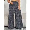 High waisted wide leg pants, loose and thin straight cut tie dye pants