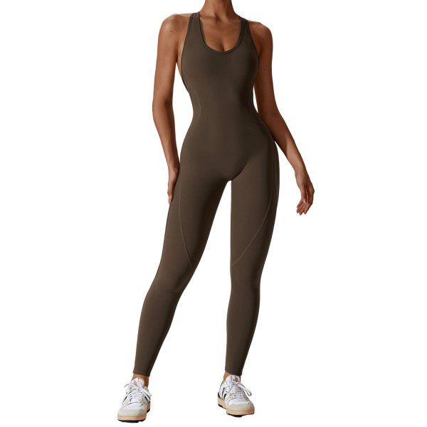 Tight fitting one-piece hollow back yoga suit for women, high elasticity one-piece one-piece yoga suit for women 