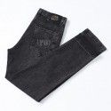 Jeans men's stretch washed straight leg pants, middle-aged men's business casual trend long pants